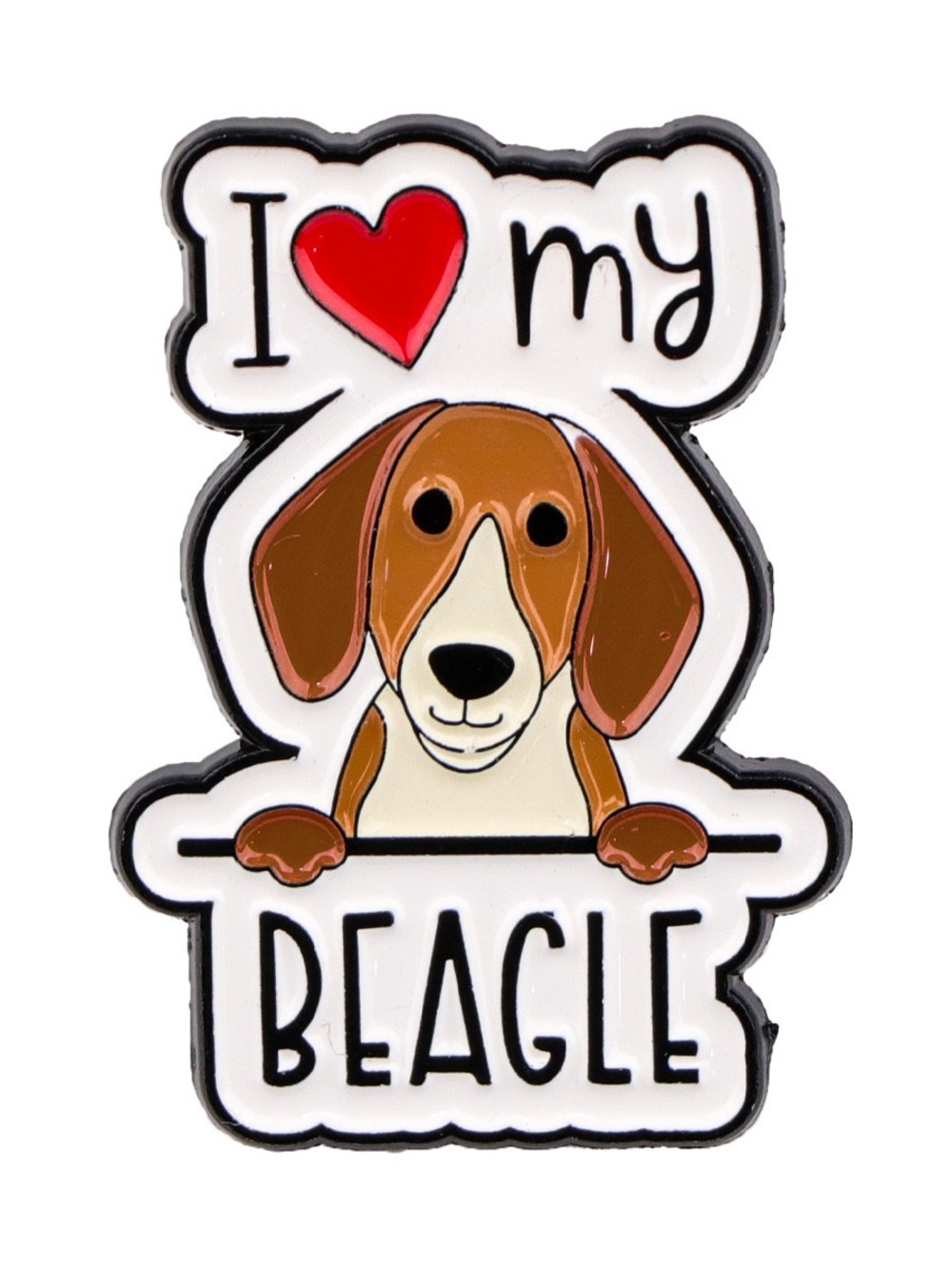 I Love My Beagle Enamel Pin – Cute Beagle Dog Lapel Brooch